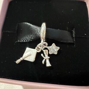 BNIB Authentic Pandora Sterling Silver 2024 Graduation Triple Dangle Charm